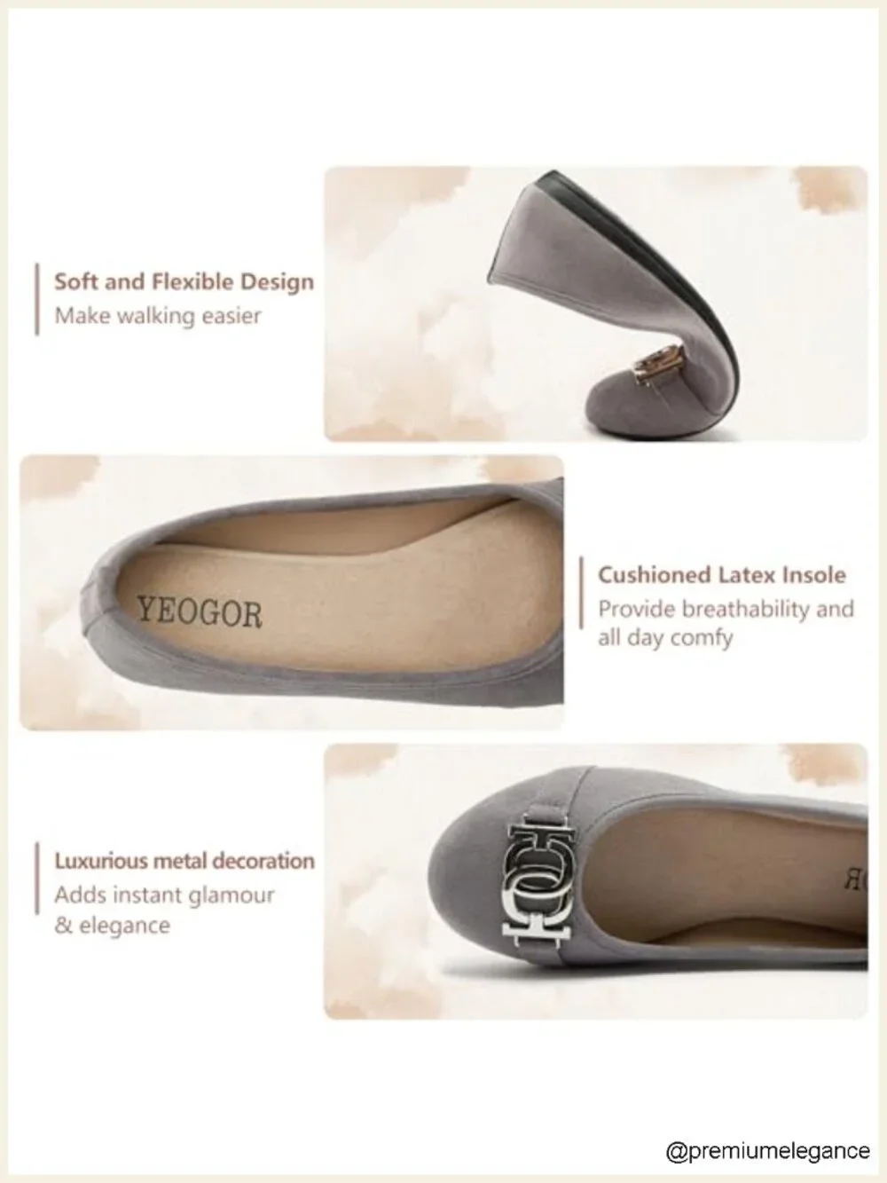 Women's Ballet Flats Slip On Round Toe Memory Foam Cushioned Casual Walking